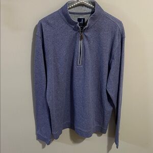 Johnnie-O Men's Large Sully 1/4 Zip Pullover Sweater Purple/Lavender 65% Cotton